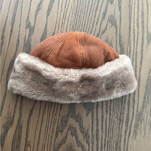 Brown Faux Fur Lined Hat